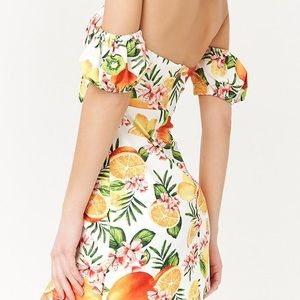 Forever 21 Citrus off the shoulder dress